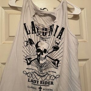 Biker shirt it does have a few very light marks on back